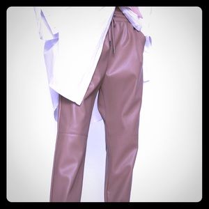 Zara Faux Leather Jogger Trousers